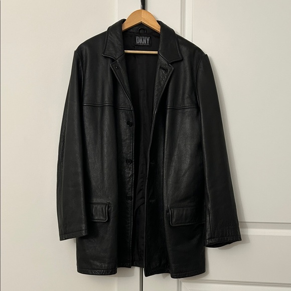 DKNY Men's Black Trench Coat